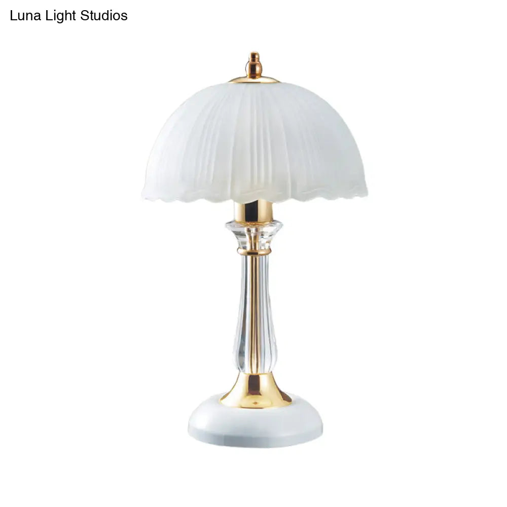 Hemisphere White Glass Task Lamp For Contemporary Living Room Reading - 1 Bulb Lighting