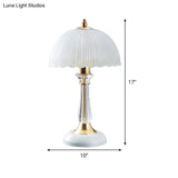 Hemisphere White Glass Task Lamp For Contemporary Living Room Reading - 1 Bulb Lighting