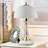Hemisphere White Glass Task Lamp For Contemporary Living Room Reading - 1 Bulb Lighting