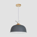 Hemispherical Nordic Pendant Light For Balcony: Aluminum Suspension With Bird Accent Grey