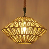 Hemp Rope Industrial Ceiling Pendant Light - Flaxen Single Hanging Fixture For Restaurants / F
