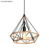 Hemp Rope Pendant Light - Antique 1-Light Fixture In Brown For Restaurants