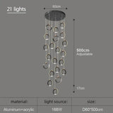 Hera - Modern Circular Led Chandelier 21Lamps / Cold White Pendant Lighting