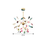 Heracleum Chandelier Agate Suspension Light In Modern Gold - Perfect For Living Rooms 20 /