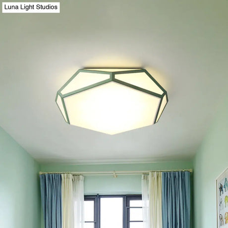 Hexagon Led Ceiling Light In Nordic Candy Colors For Corridors