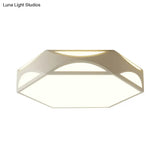 Hexagonal Led Ceiling Light With Acrylic Diffuser And Modern Black/White Iron Finish