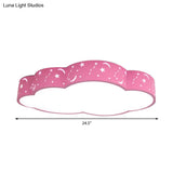 Hollow Cloud Cartoon Led Ceiling Lamp For Kids Bedroom With Metal Acrylic Mount Light