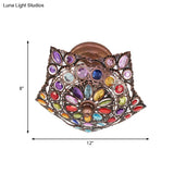 Hollow Traditional Brass Flush Mount Ceiling Fixture - Metal 3 - Headed Living Room Lighting