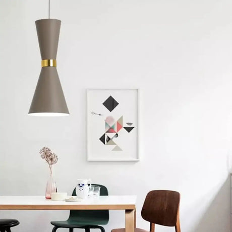 Hourglass Ceiling Hang Fixture - Contemporary Metal Pendant Light For Dining Room Down Lighting
