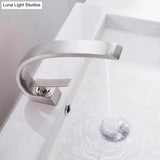 Hydrobliss - Crane Neck Bathroom Faucet Brushed Nickel