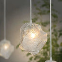 Ice Glass Hanging Ceiling Light - Minimalist Clear Pendant Lamp For Dining Room (1 Light)