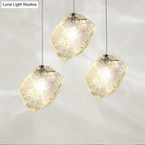 Ice Glass Hanging Ceiling Light - Minimalist Clear Pendant Lamp For Dining Room (1 Light)