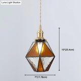 Icy Clear Glass Pendant Lamp: Geometric 1 Light Tiffany-Style Fixture