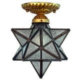 Icy Clear Glass Tiffany Semi-Flush Ceiling Light For Bedroom With Diamond Shape Mount