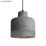 Industrial 1-Light Grey Cement Ceiling Pendant Lamp For Restaurants