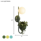 Industrial 1-Light Led Metal Sconce In Yellow/Blue/Green For Plant Wall Mount Lighting Restaurants