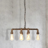 Industrial Armed Pendant Lighting In Black/Bronze Finish - 6 Lights Metal Chandelier With Chain &