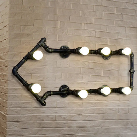 Industrial Arrow-Shaped 8-Light Wall Sconce In Black/Bronze For Restaurants Bronze