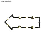 Industrial Arrow-Shaped 8-Light Wall Sconce In Black/Bronze For Restaurants