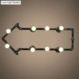 Industrial Arrow-Shaped 8-Light Wall Sconce In Black/Bronze For Restaurants