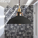 Industrial Barn Pendant Lamp - Stylish Black/White Metallic Ceiling Light For Kitchen With Hanging
