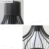 Industrial Black Cage Metal Pendant Light For Living Room Ceiling - Stylish Lighting Solution