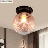 Industrial Black/Clear Glass Flush Mount Lighting Fixture 6’/6.5’ Wide