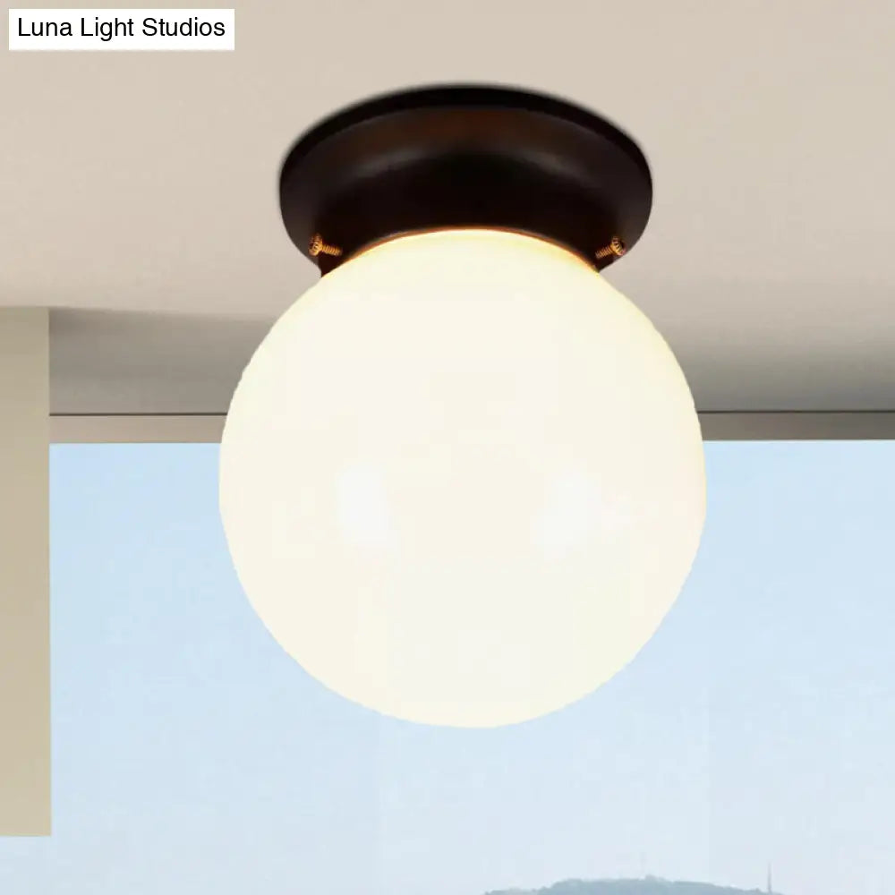 Industrial Black/Clear Glass Flush Mount Lighting Fixture 6’/6.5’ Wide