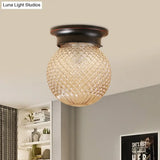 Industrial Black/Clear Glass Flush Mount Lighting Fixture 6’/6.5’ Wide