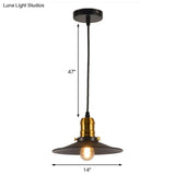 Industrial Black Flared Single Bulb Metal Pendant Light - 8.5’/10’/12’ Wide Stylish Dining