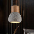 Industrial Black/Grey/Brown Head Cement Ceiling Light With Wood Dome And Butterfly Pattern- Bedroom