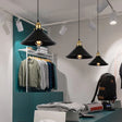 Industrial Black Iron Pendant Light With Conical Shade – Single-Bulb Suspension For Restaurants /