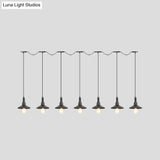 Industrial Black Iron Pendant Light With Saucer Design - Multi-Pendant Fixture 3/5/7 Heads Tandem