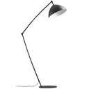Industrial Black Metal Floor Lamp With Swing Arm - 1-Head Bowl Design