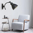 Industrial Black/Rust Metal Wall Mounted Sconce Lamp With Dome Shade - Ideal For Dining Room Black