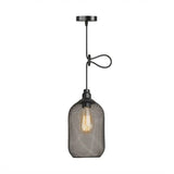 Industrial Black Wire Mesh Pendant Light With Height Adjustable Hanging Lamp For Dining Room / B