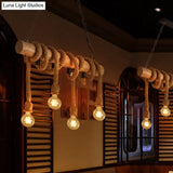 Industrial Brown Pendant Light With 4 Rope Lights - Perfect For Restaurants And Warehouses