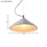Industrial Cement Cone Dining Ceiling Light - 1-Light Grey Pendant Lamp
