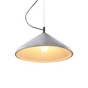 Industrial Cement Cone Dining Ceiling Light - 1-Light Grey Pendant Lamp
