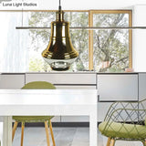 Industrial Clear Glass Brass Pendant Lighting - Oval Dining Room Hanging Light Kit