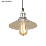 Industrial Clear Glass Pendant Lamp With Cone Shade - Black/Rust/Copper Finish Living Room Hanging