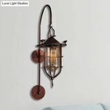 Industrial Clear Glass Wall Light With Rustic Charm - Perfect For Living Rooms