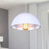 Industrial Dome Hanging Ceiling Pendant Lamp (White/Black) For Bar White