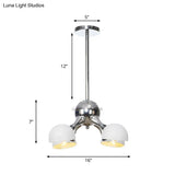Industrial Dome Hanging Light Fixture - Metallic 3/4/5 Heads Chandelier Lamp For Living Room