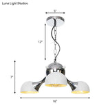 Industrial Dome Hanging Light Fixture - Metallic 3/4/5 Heads Chandelier Lamp For Living Room