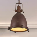 Industrial Domed Pendant Lamp - 1-Light Metal Ceiling Light Fixture For Bars Black/Silver/Rust With