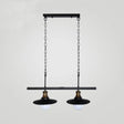 Industrial Flared Metal Ceiling Light With Adjustable Chain And 2/3 Lights - Black 2 /