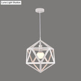 Industrial Geometric Metal Pendant Light - Blue/White/Yellow
