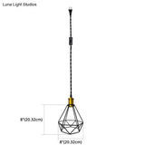 Industrial Geometric Metal Pendant Light Fixture For Restaurants And More- Black