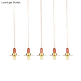 Industrial Gold Finish Tandem Pendant Light With Multiple Bulbs - Perfect For High Ceiling Areas